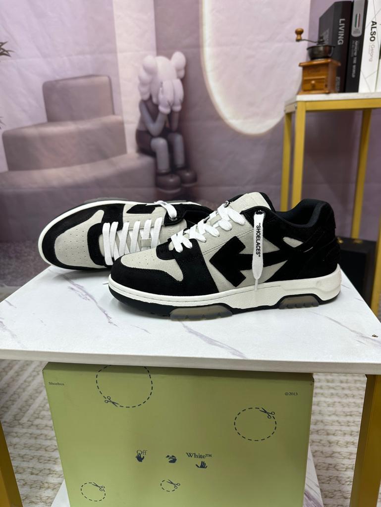 OFF-WHITE Out Of Office OOO Low Tops "White Black White"