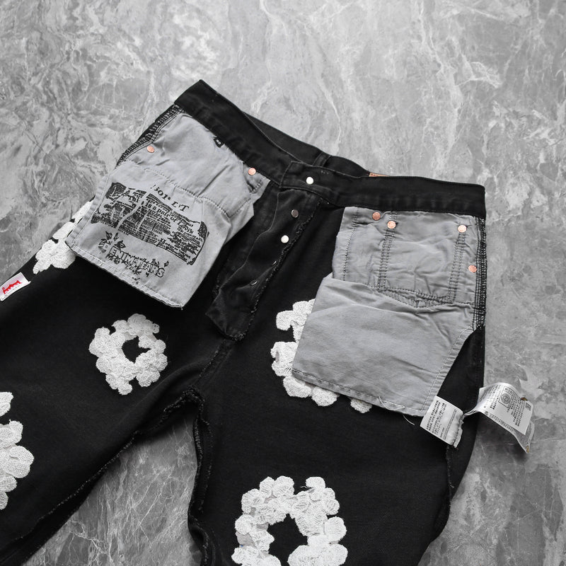 Calça Denim Tears x Levi's Cotton Wreath Jean Black