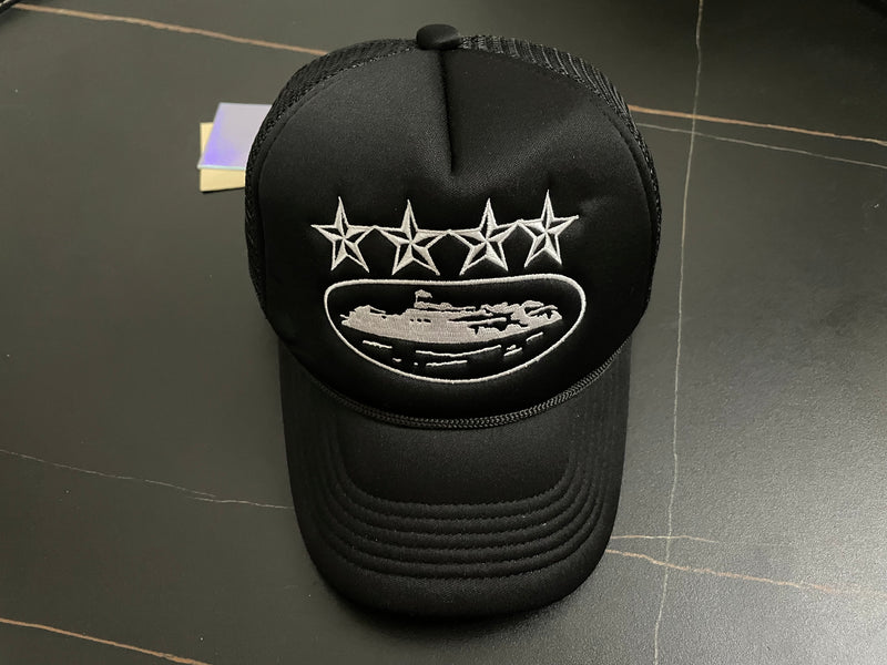 Boné Corteiz 4Starz Alcatraz Trucker Preto