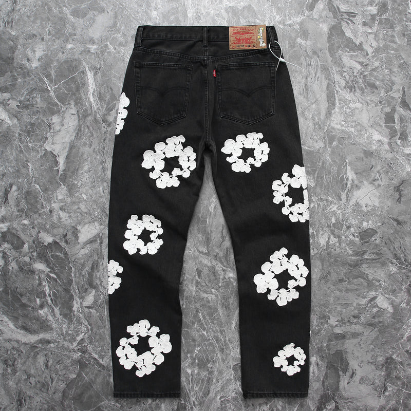 Calça Denim Tears x Levi's Cotton Wreath Jean Black