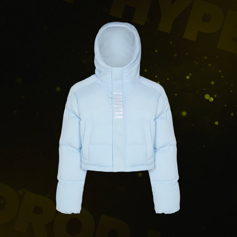 Jaqueta Trapstar Decoded Hooded Puffer 2.0 Jacket Feminino Ice Blue