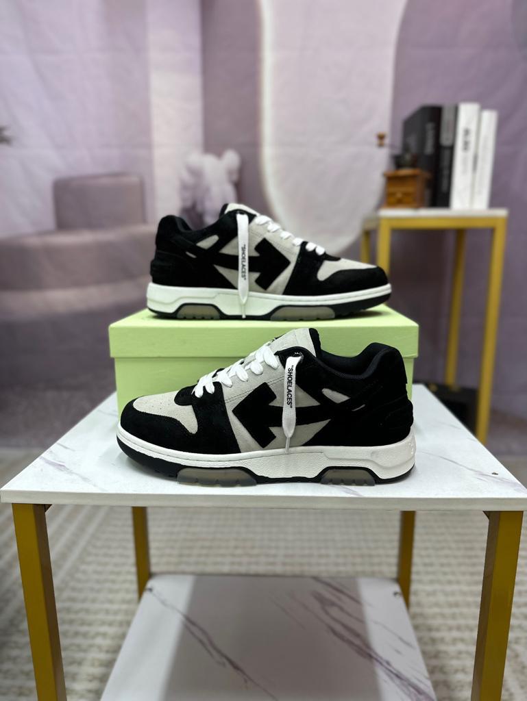 OFF-WHITE Out Of Office OOO Low Tops "White Black White"