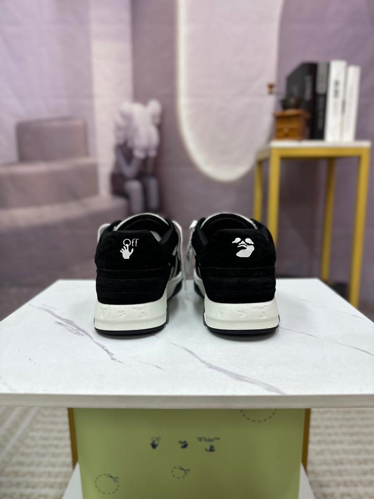 OFF-WHITE Out Of Office OOO Low Tops "White Black White"