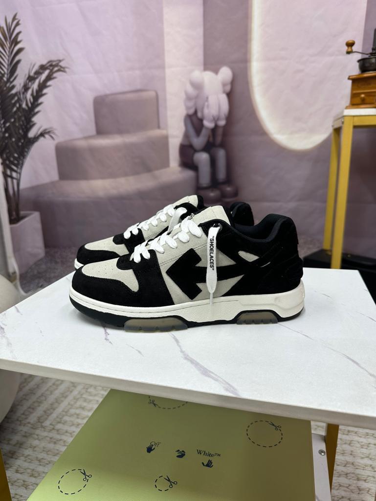 OFF-WHITE Out Of Office OOO Low Tops "White Black White"