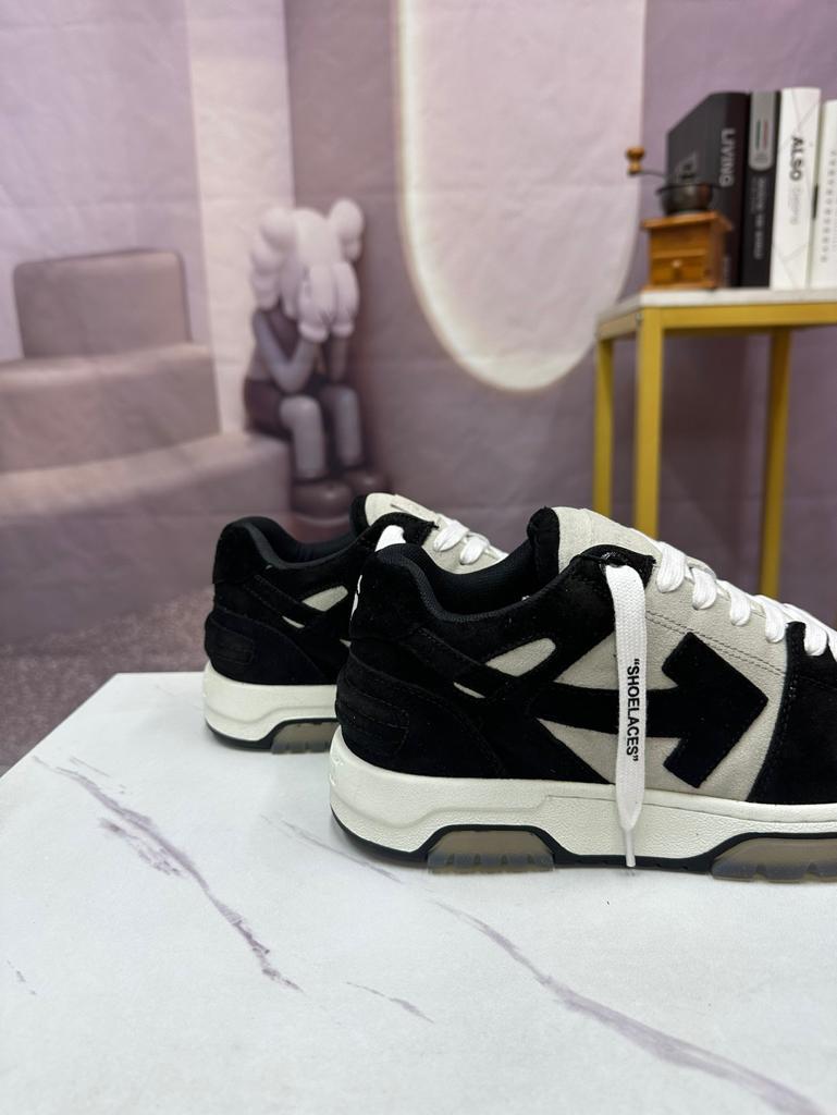 OFF-WHITE Out Of Office OOO Low Tops "White Black White"