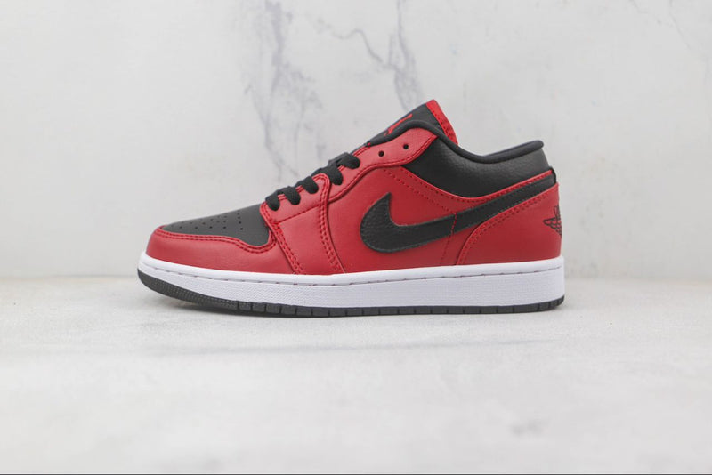 Nike Air Jordan 1 Low "Reverse Bred Pebbled Swoosh"