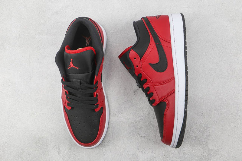 Nike Air Jordan 1 Low "Reverse Bred Pebbled Swoosh"