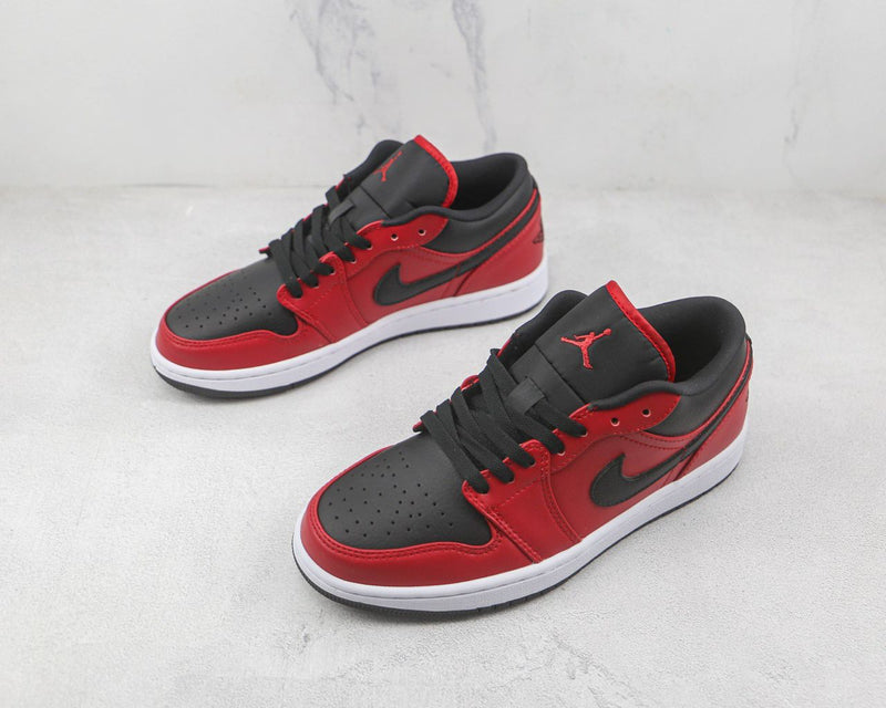 Nike Air Jordan 1 Low "Reverse Bred Pebbled Swoosh"