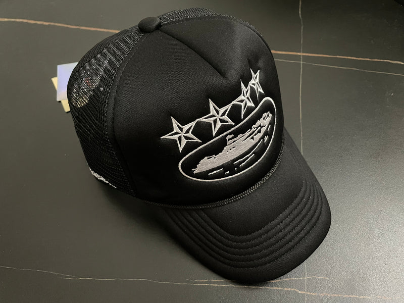 Boné Corteiz 4Starz Alcatraz Trucker Preto