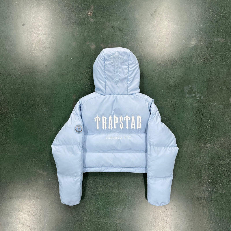 Jaqueta Trapstar Decoded Hooded Puffer 2.0 Jacket Feminino Ice Blue