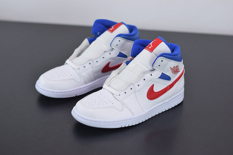 Nike Air Jordan 1 Mid White Red Royal