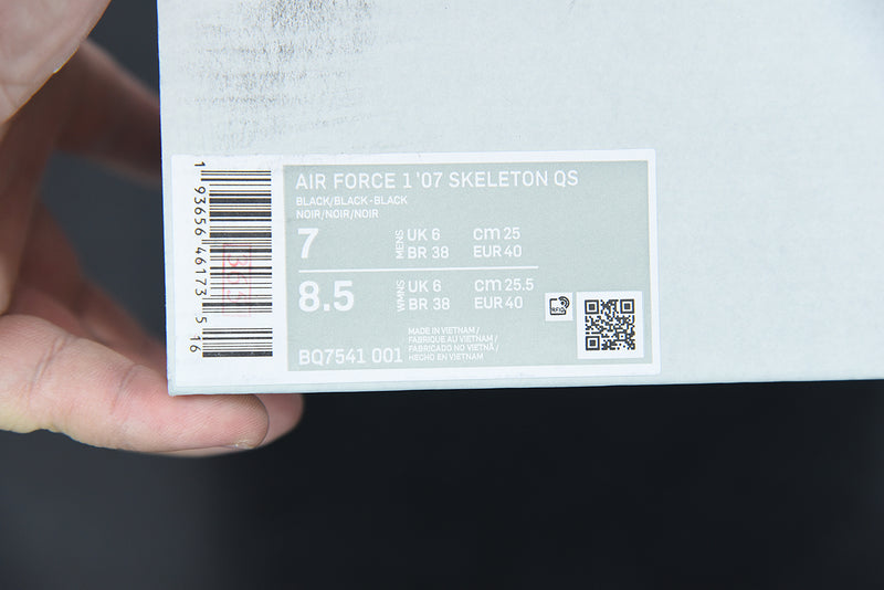 Nike Air Force 1 QS "Black Skeleton"
