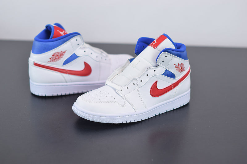 Nike Air Jordan 1 Mid White Red Royal