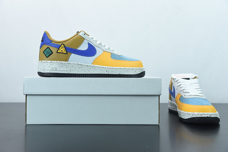 Air force 1 blue best sale and gold