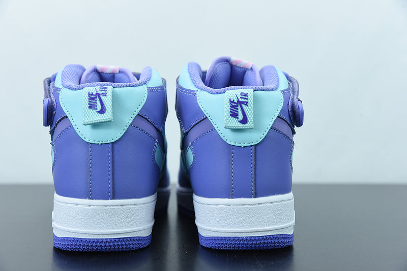 Nike Air Force 1 Mid Blue Purple White Running Shoes