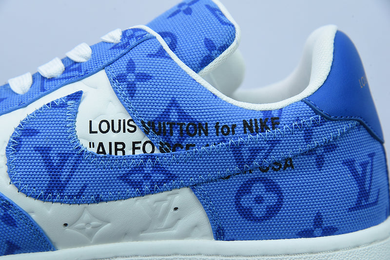 Louis Vuitton Off-White Nike Air Force 1 Bleu Orange - Crumpe