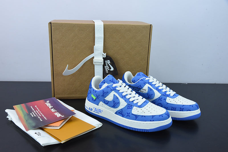 Blue and white air force best sale 1 low